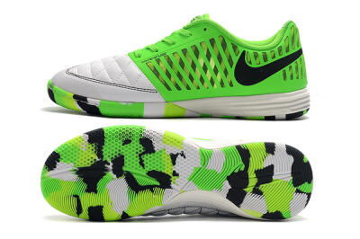 Men's Nike Lunar Gato 2 IC Indoor & Futsal Low-Tops Football Shoes - White/Green/Black