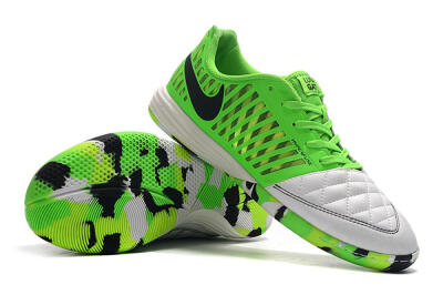 Men's Nike Lunar Gato 2 IC Indoor & Futsal Low-Tops Football Shoes - White/Green/Black