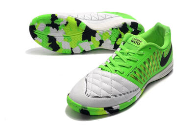 Men's Nike Lunar Gato 2 IC Indoor & Futsal Low-Tops Football Shoes - White/Green/Black