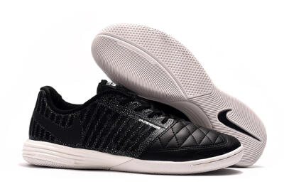 Men's Nike Lunar Gato 2 IC Indoor & Futsal Low-Tops Football Shoes - Black/Silver/White
