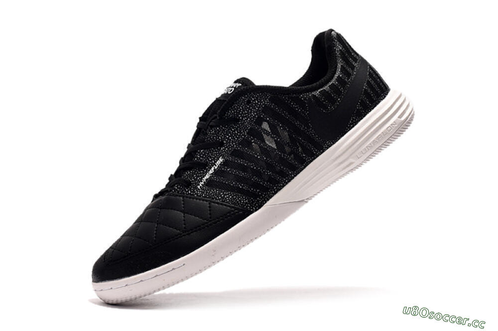 Men's Nike Lunar Gato 2 IC Indoor & Futsal Low-Tops Football Shoes - Black/Silver/White 8
