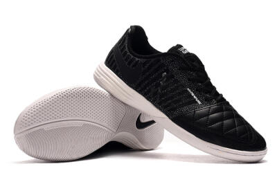 Men's Nike Lunar Gato 2 IC Indoor & Futsal Low-Tops Football Shoes - Black/Silver/White