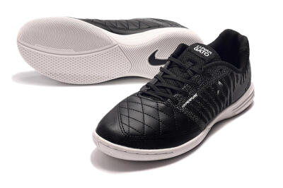 Men's Nike Lunar Gato 2 IC Indoor & Futsal Low-Tops Football Shoes - Black/Silver/White