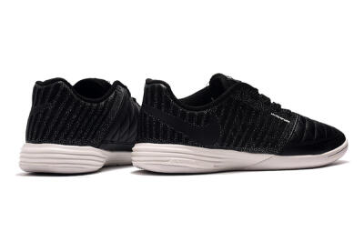 Men's Nike Lunar Gato 2 IC Indoor & Futsal Low-Tops Football Shoes - Black/Silver/White