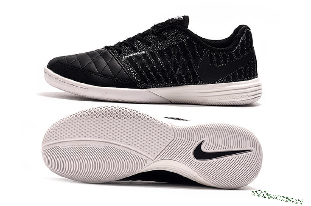 Men's Nike Lunar Gato 2 IC Indoor & Futsal Low-Tops Football Shoes - Black/Silver/White 1