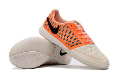 Men's Nike Lunar Gato 2 IC Indoor & Futsal Low-Tops Football Shoes - White/Orange/Black