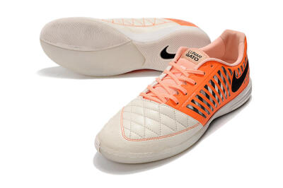 Men's Nike Lunar Gato 2 IC Indoor & Futsal Low-Tops Football Shoes - White/Orange/Black