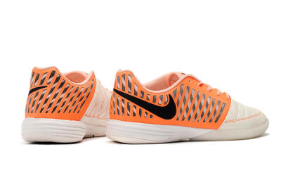 Men's Nike Lunar Gato 2 IC Indoor & Futsal Low-Tops Football Shoes - White/Orange/Black