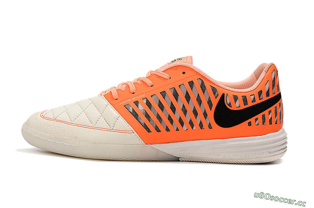 Men's Nike Lunar Gato 2 IC Indoor & Futsal Low-Tops Football Shoes - White/Orange/Black 0