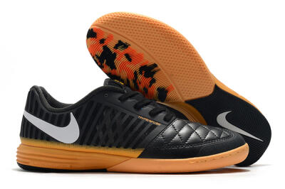 Men's Nike Lunar Gato 2 IC Indoor & Futsal Low-Tops Football Shoes - Black/White/Brown