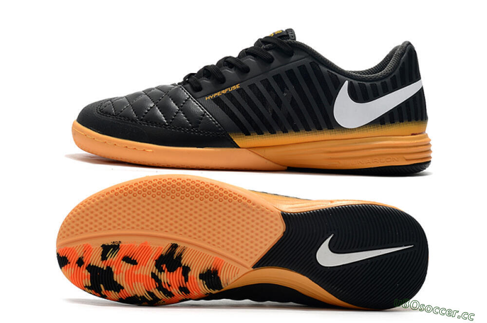 Men's Nike Lunar Gato 2 IC Indoor & Futsal Low-Tops Football Shoes - Black/White/Brown 1