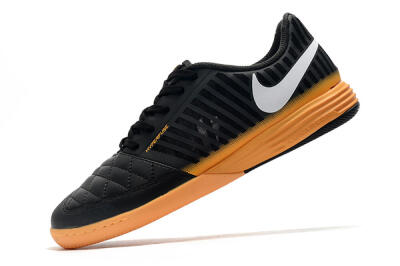 Men's Nike Lunar Gato 2 IC Indoor & Futsal Low-Tops Football Shoes - Black/White/Brown