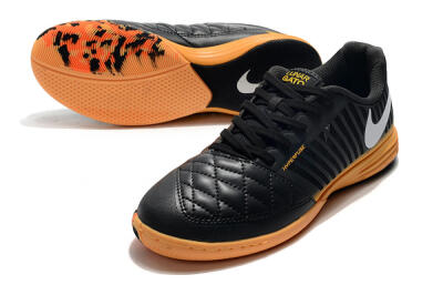 Men's Nike Lunar Gato 2 IC Indoor & Futsal Low-Tops Football Shoes - Black/White/Brown