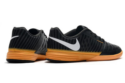 Men's Nike Lunar Gato 2 IC Indoor & Futsal Low-Tops Football Shoes - Black/White/Brown