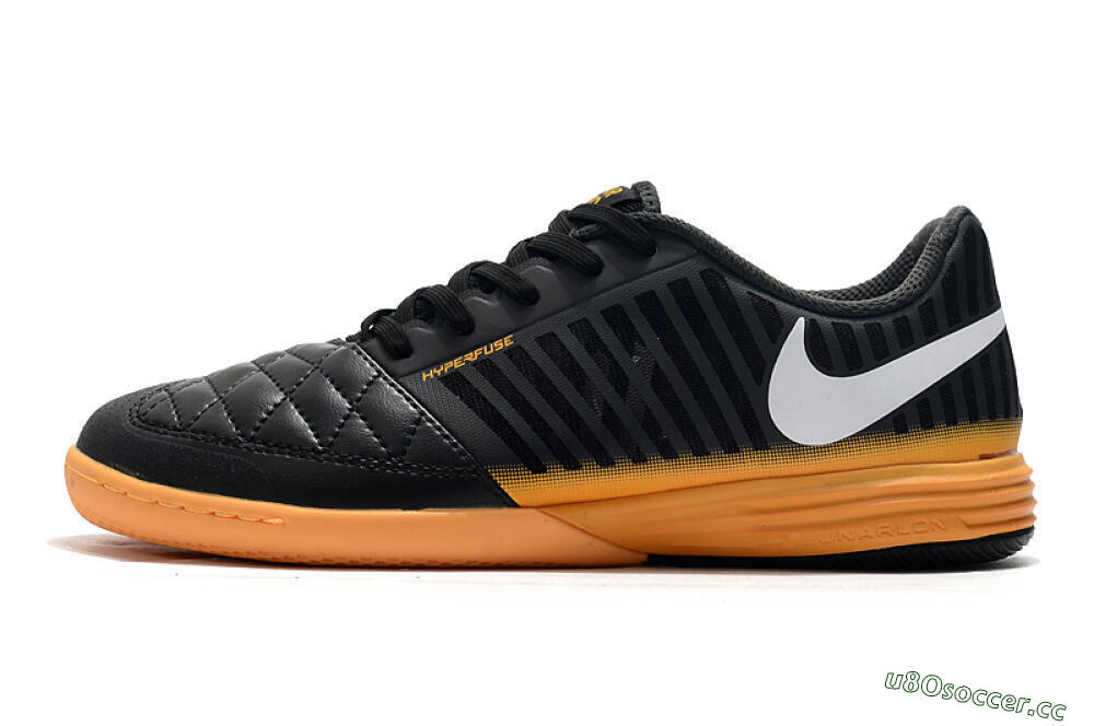 Men's Nike Lunar Gato 2 IC Indoor & Futsal Low-Tops Football Shoes - Black/White/Brown 0