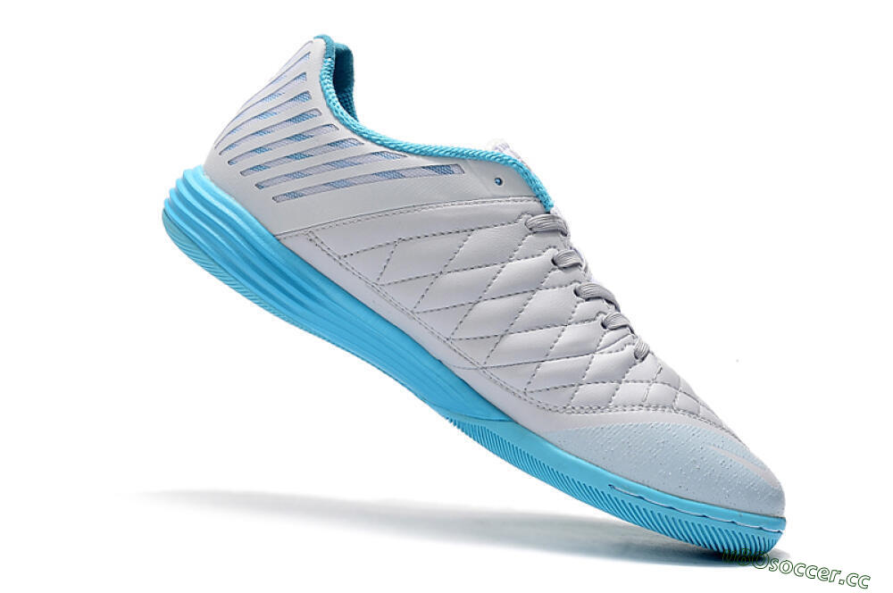 Men's Nike Lunar Gato 2 IC Indoor & Futsal Low-Tops Football Shoes - White/Silver/Jade 6
