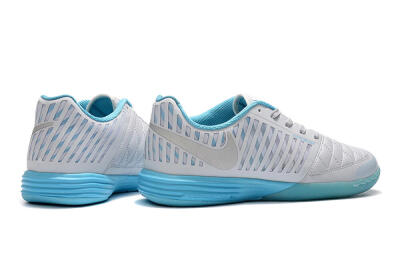 Men's Nike Lunar Gato 2 IC Indoor & Futsal Low-Tops Football Shoes - White/Silver/Jade