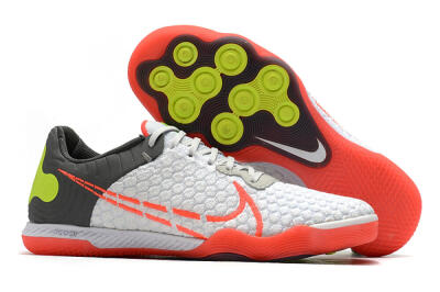 Men's Nike React Gato IC Indoor & Futsal Low-Tops Football Shoes - White/Red/Yellow/Grey