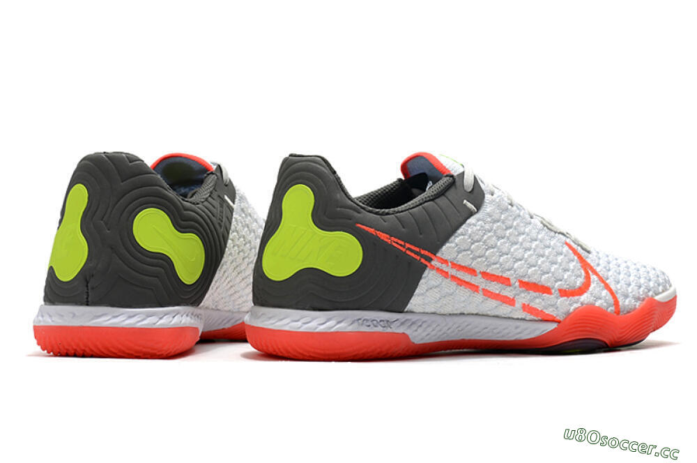 Men's Nike React Gato IC Indoor & Futsal Low-Tops Football Shoes - White/Red/Yellow/Grey 6