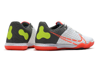 Men's Nike React Gato IC Indoor & Futsal Low-Tops Football Shoes - White/Red/Yellow/Grey