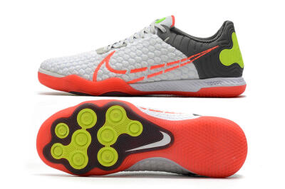 Men's Nike React Gato IC Indoor & Futsal Low-Tops Football Shoes - White/Red/Yellow/Grey