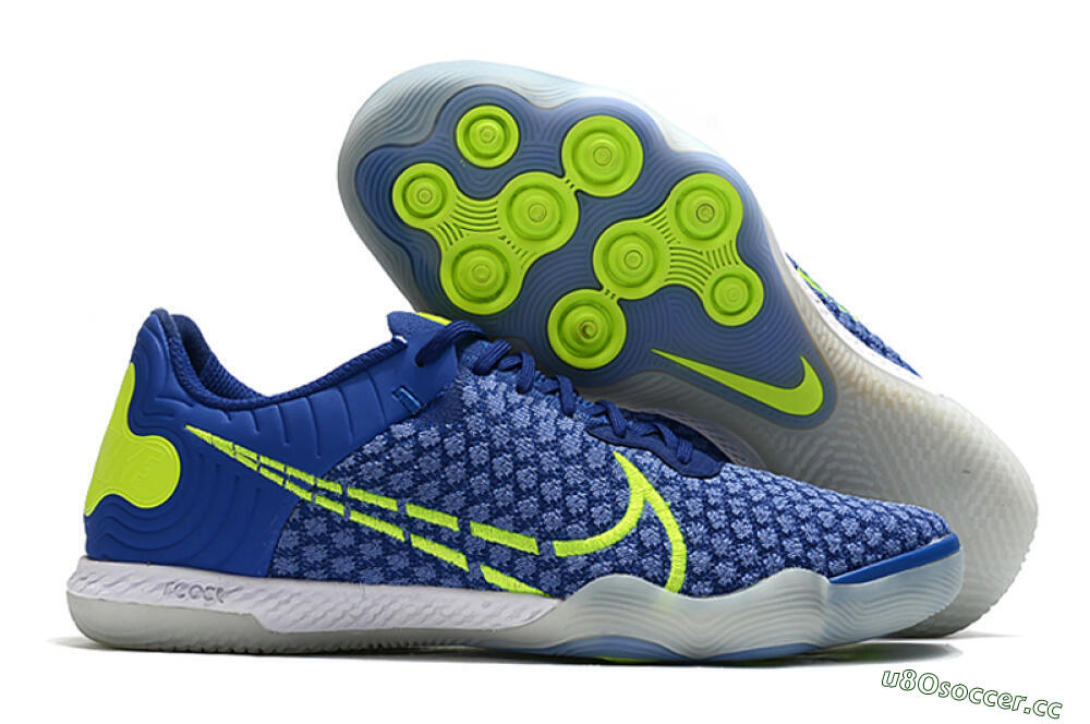 Men's Nike React Gato IC Indoor & Futsal Low-Tops Football Shoes - Blue/Yellow/White 2