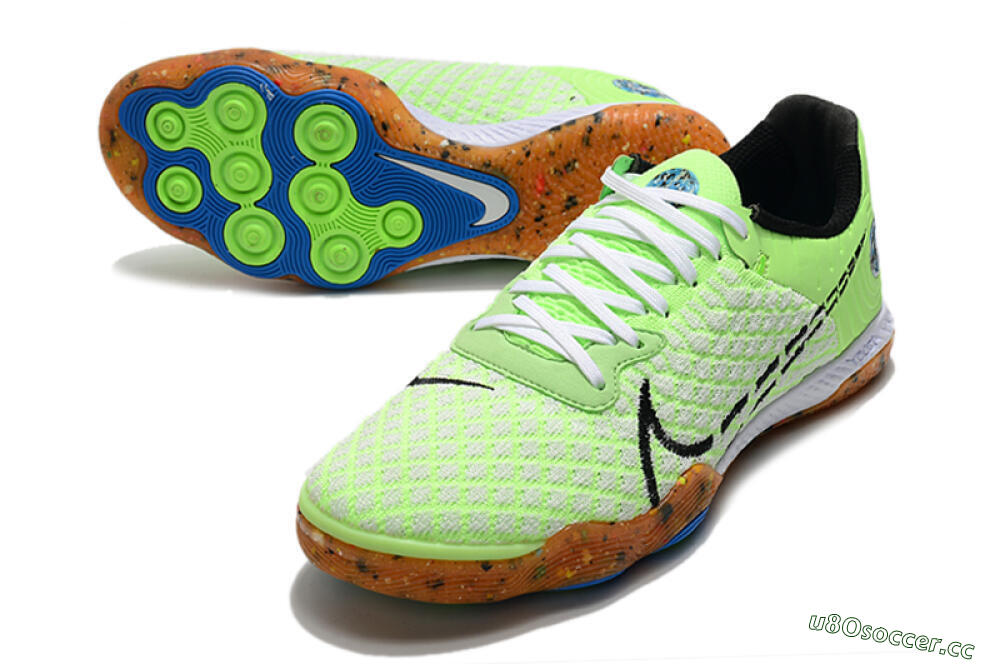 Men's Nike React Gato IC Indoor & Futsal Low-Tops Football Shoes - Green/White/Black 3