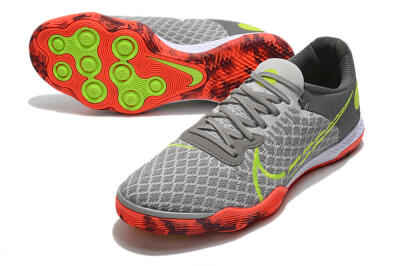 Men's Nike React Gato IC Indoor & Futsal Low-Tops Football Shoes - Grey/Red/Yellow