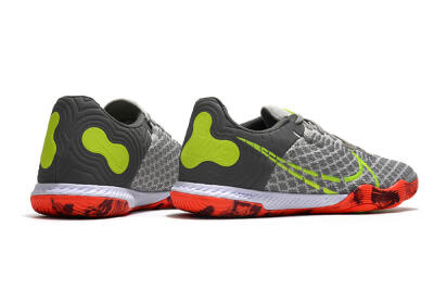 Men's Nike React Gato IC Indoor & Futsal Low-Tops Football Shoes - Grey/Red/Yellow