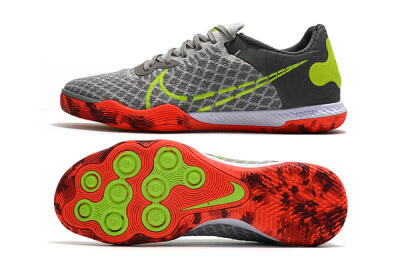 Men's Nike React Gato IC Indoor & Futsal Low-Tops Football Shoes - Grey/Red/Yellow