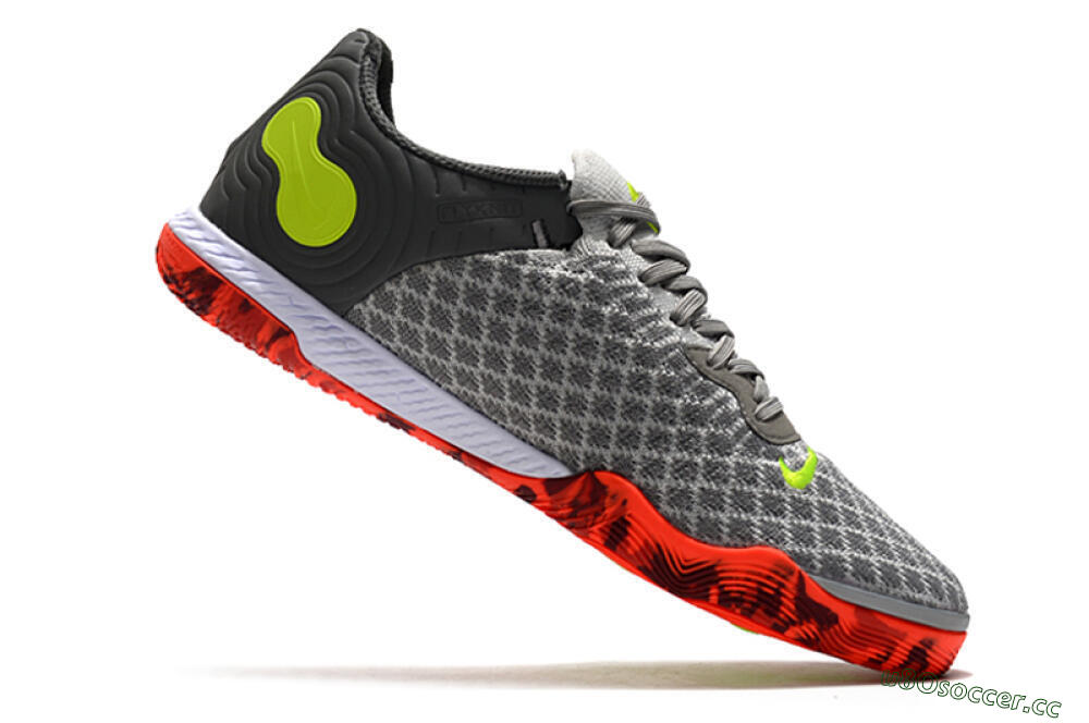 Men's Nike React Gato IC Indoor & Futsal Low-Tops Football Shoes - Grey/Red/Yellow 4