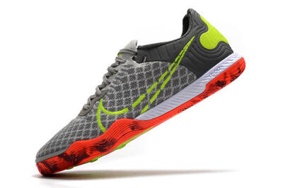 Men's Nike React Gato IC Indoor & Futsal Low-Tops Football Shoes - Grey/Red/Yellow