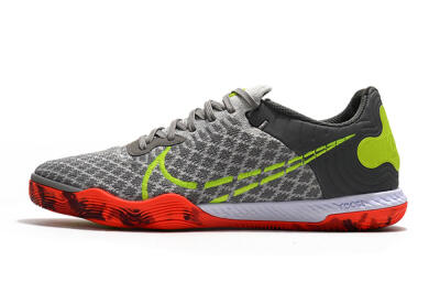 Men's Nike React Gato IC Indoor & Futsal Low-Tops Football Shoes - Grey/Red/Yellow