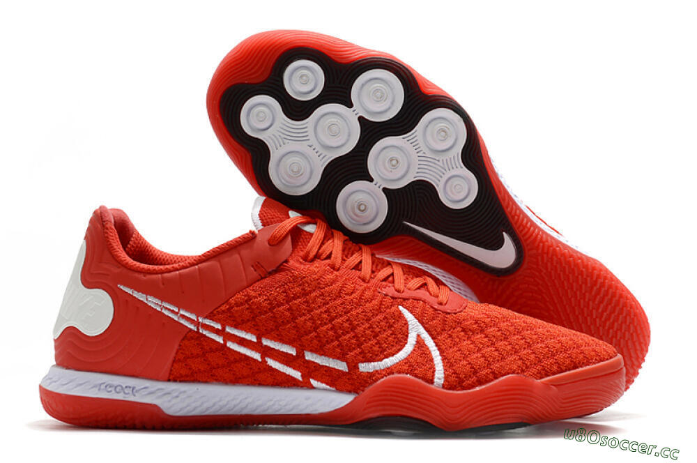 Men's Nike React Gato IC Indoor & Futsal Low-Tops Football Shoes - Red/Whtie/Black 2