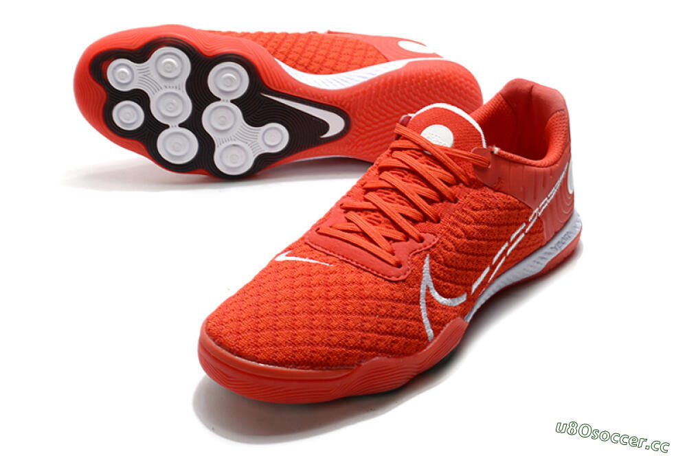 Men's Nike React Gato IC Indoor & Futsal Low-Tops Football Shoes - Red/Whtie/Black 3