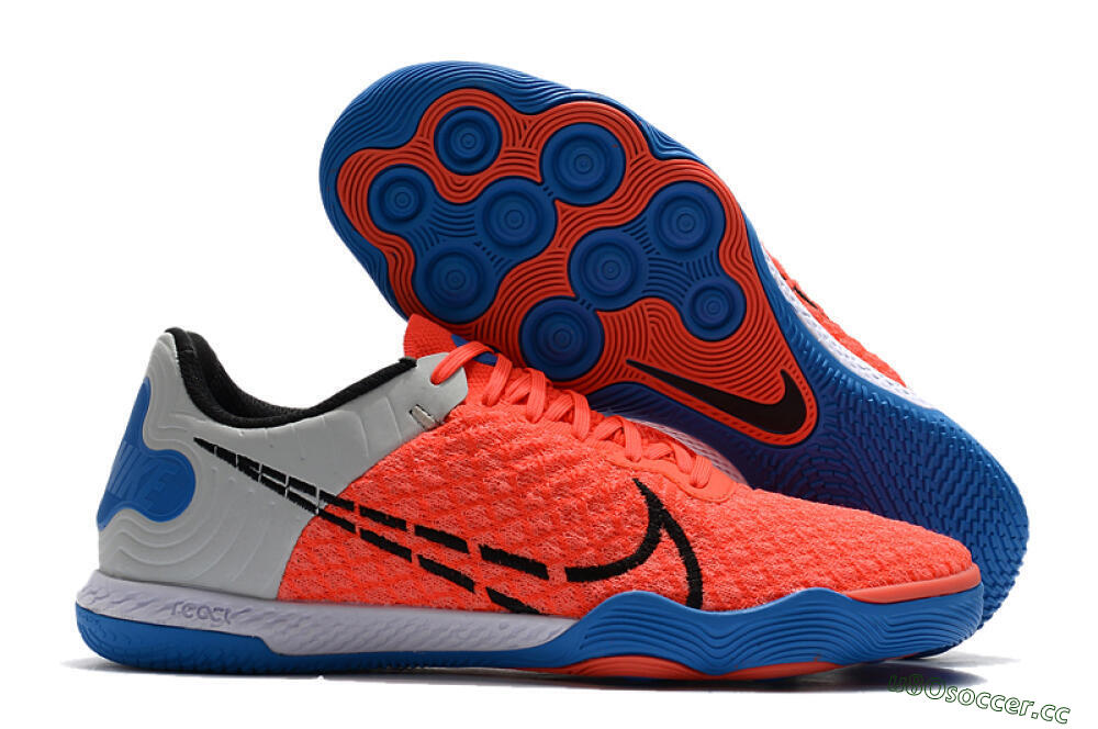 Men's Nike React Gato IC Indoor & Futsal Low-Tops Football Shoes - Red/Grey/Blue 2