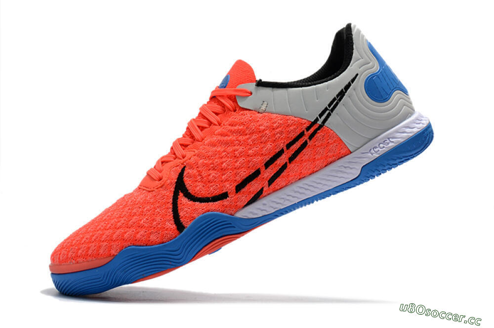 Men's Nike React Gato IC Indoor & Futsal Low-Tops Football Shoes - Red/Grey/Blue 5