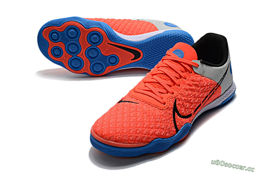 Men's Nike React Gato IC Indoor & Futsal Low-Tops Football Shoes - Red/Grey/Blue 3