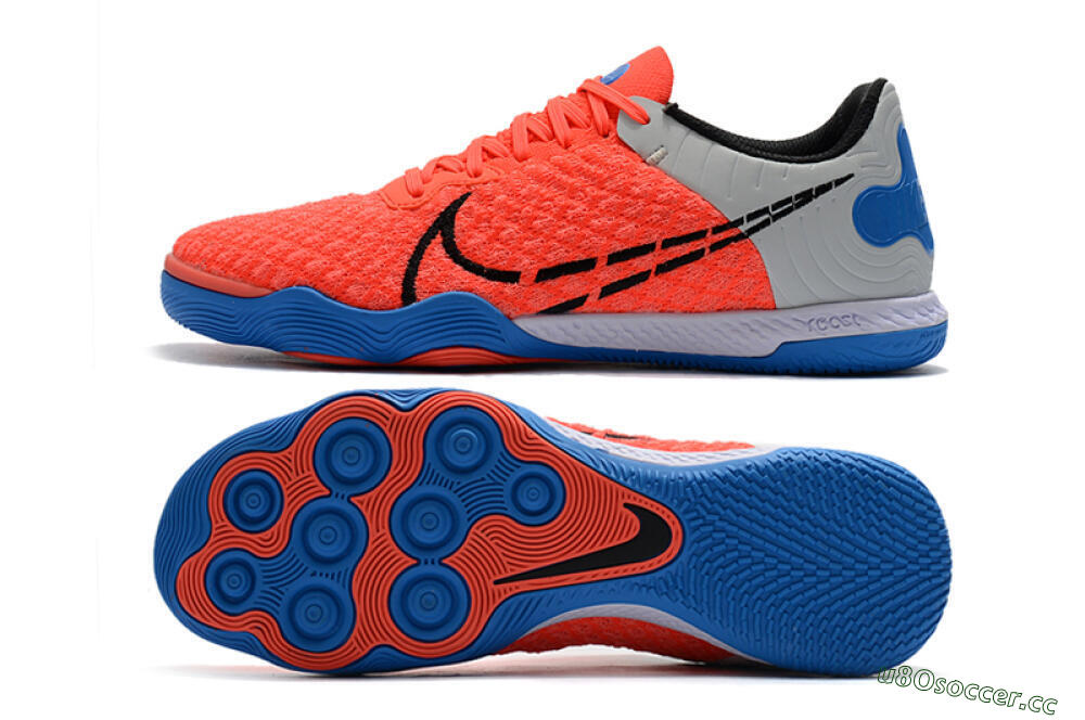 Men's Nike React Gato IC Indoor & Futsal Low-Tops Football Shoes - Red/Grey/Blue 1