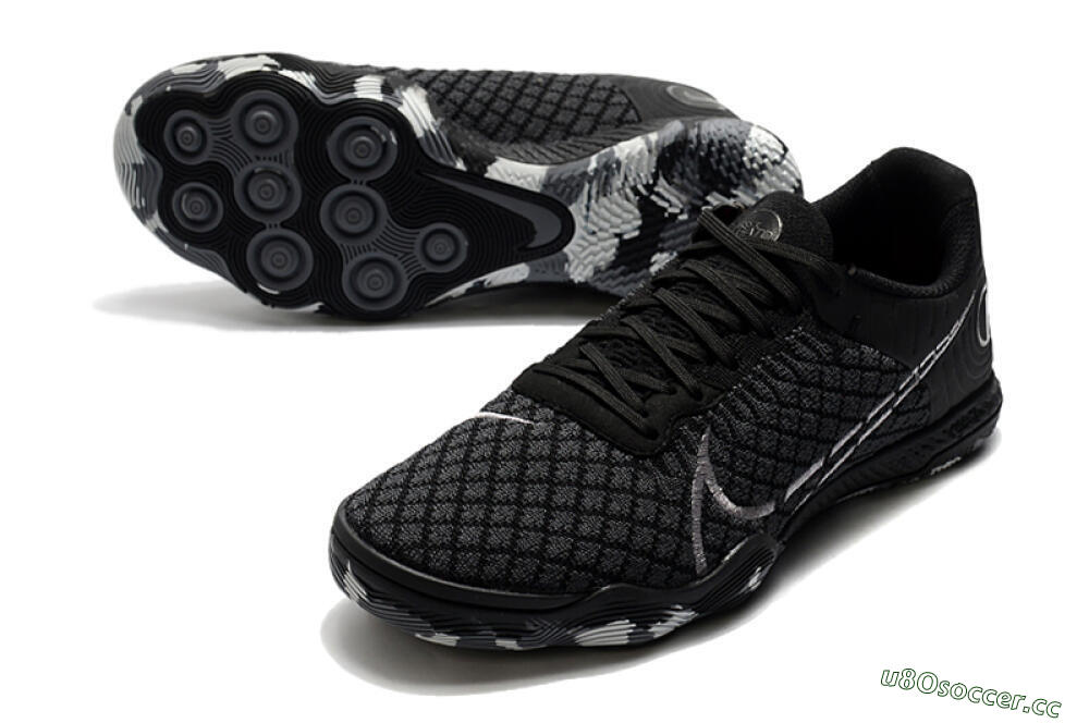 Men's Nike React Gato IC Indoor & Futsal Low-Tops Football Shoes - Black/Silver/Grey 3