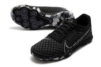 Men's Nike React Gato IC Indoor & Futsal Low-Tops Football Shoes - Black/Silver/Grey