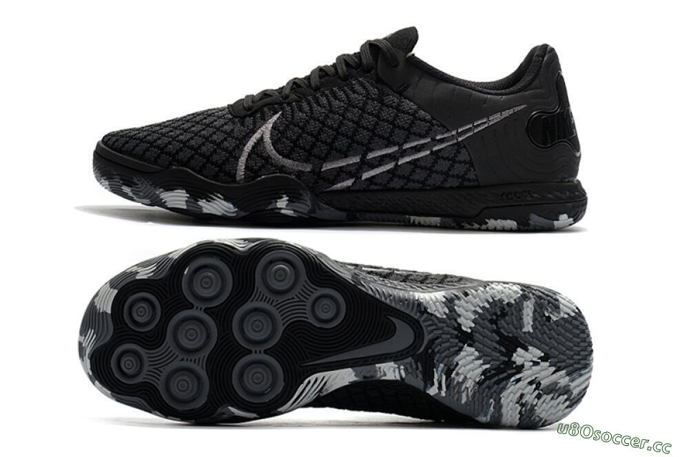 Men's Nike React Gato IC Indoor & Futsal Low-Tops Football Shoes - Black/Silver/Grey 1