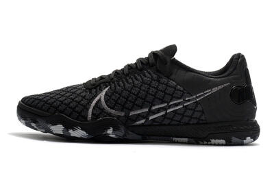 Men's Nike React Gato IC Indoor & Futsal Low-Tops Football Shoes - Black/Silver/Grey