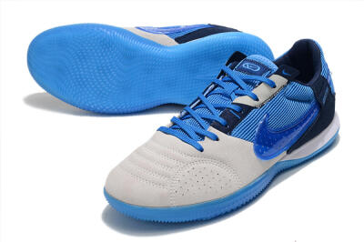 Men's Nike Street Gato IC Indoor & Futsal Low-Tops Football Shoes - Grey/Blue