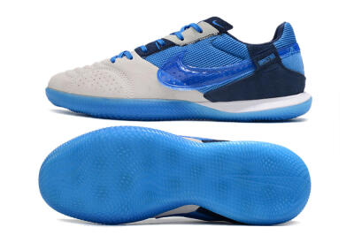 Men's Nike Street Gato IC Indoor & Futsal Low-Tops Football Shoes - Grey/Blue