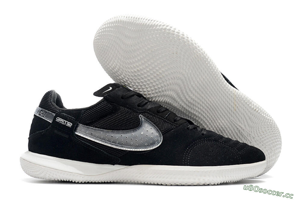 Men's Nike Street Gato IC Indoor & Futsal Low-Tops Football Shoes - Black/White 2