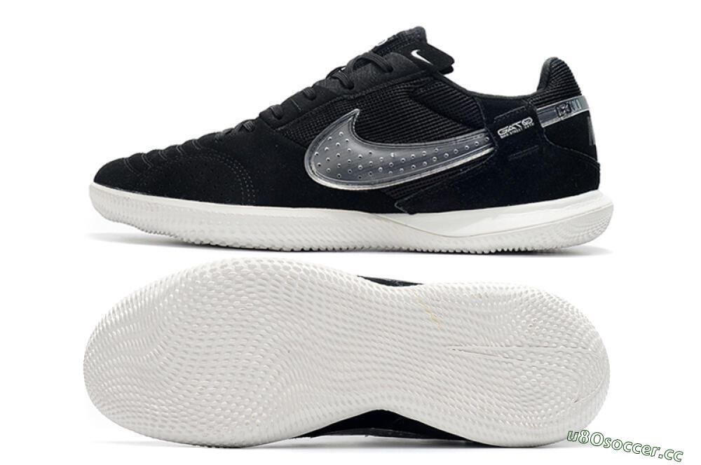 Men's Nike Street Gato IC Indoor & Futsal Low-Tops Football Shoes - Black/White 1