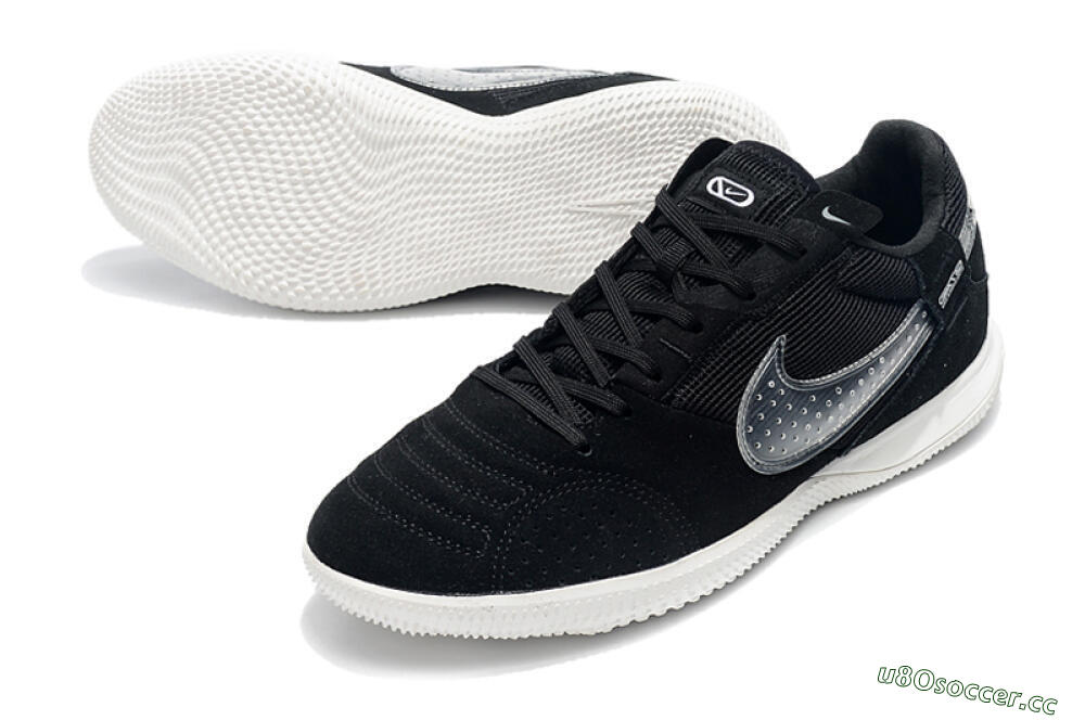 Men's Nike Street Gato IC Indoor & Futsal Low-Tops Football Shoes - Black/White 3