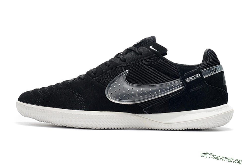 Men's Nike Street Gato IC Indoor & Futsal Low-Tops Football Shoes - Black/White 0