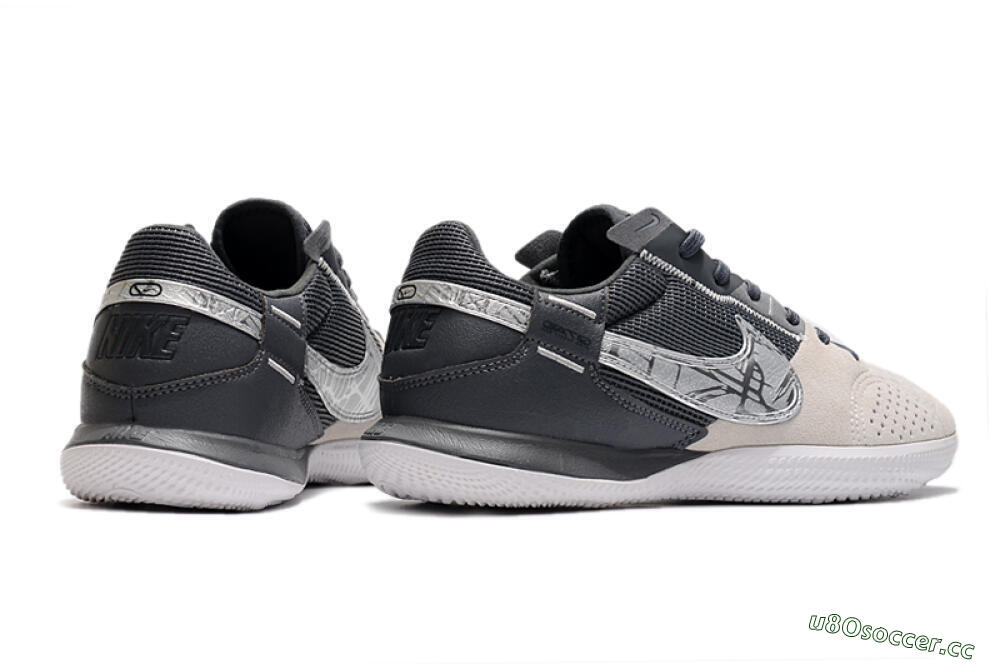 Men's Nike Street Gato IC Indoor & Futsal Low-Tops Football Shoes - Beige/Silver/Black 6